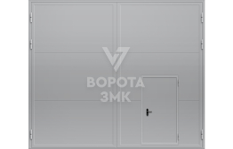 Ворота противопожарные с калиткой EI-30 3500×3000 ЗМК-4878
