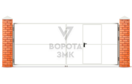 Распашные ворота 2500×1750 с каркасом и столбами ЗМК-4985
